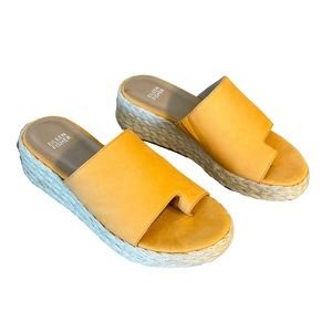 Eileen Fisher Tarry Toe Loop Espadrille Wedge Sandal in Mango 8